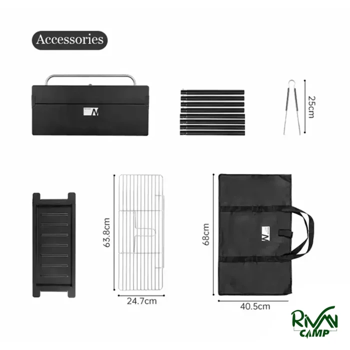 ابعاد بسته بندی باربیکیو ایستاده تاشو نیچرهایک مدل CNK2300015