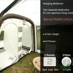 جنس چادر بادی کینگ کمپ (KingCamp Inflatable Tent) مدل KT2316_BEIGE