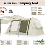 ابعاد چادر بادی کینگ کمپ (KingCamp Inflatable Tent) مدل KT2316_BEIGE
