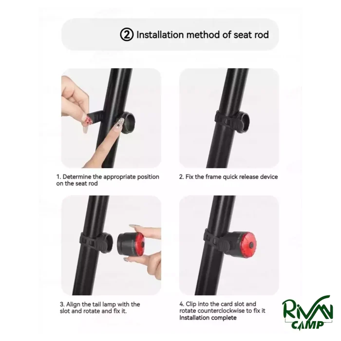نحوه بستن چراغ عقب هوشمند دوچرخه بلک داگ مدل CBD2450ZM018