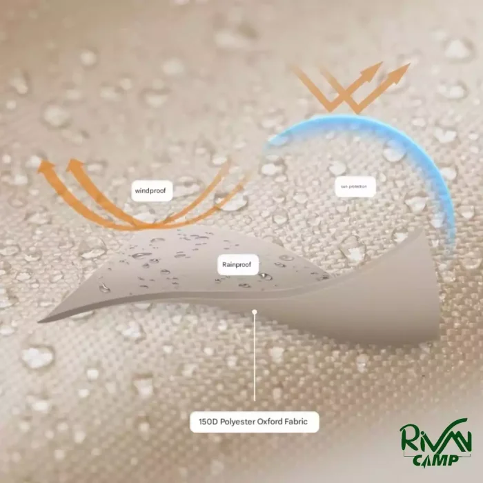 استفاده از پارچه باکیفیت در چادر مسافرتی اتوماتیک بلک داگ مدل BD-ZP005