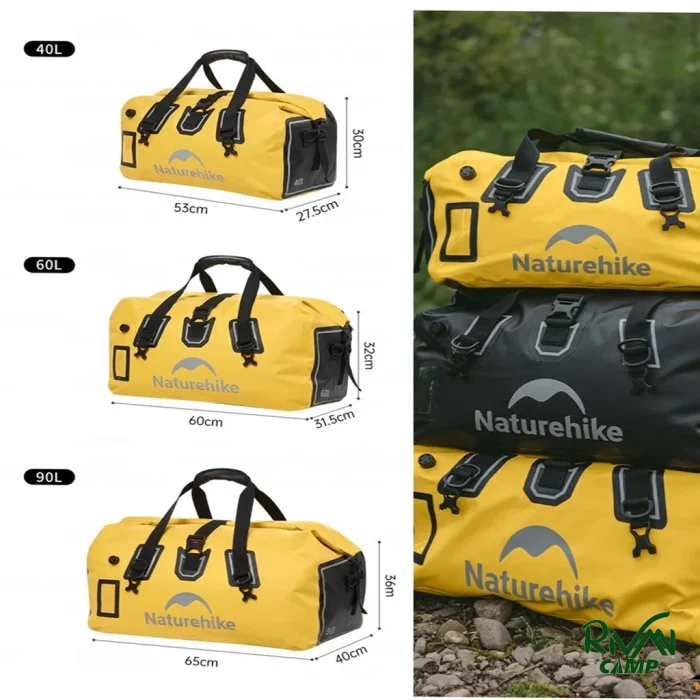 ابعاد کیف 60 لیتر ضدآب نیچرهایک مدل CNK2450XB015
