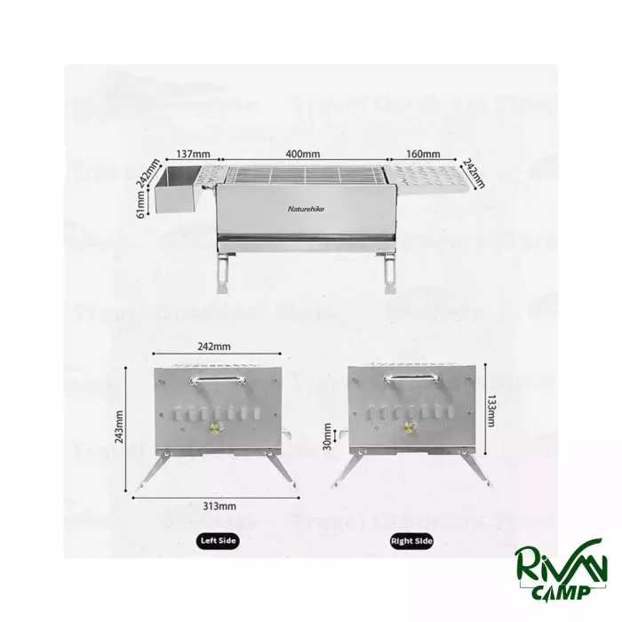 ابعاد گریل باربیکیو نیچرهایک مدل CNH22CJ016