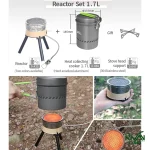 ابعاد اجاق راکتور BRS مدل BRS-TS19 با دیگ جمع‌آوری حرارت