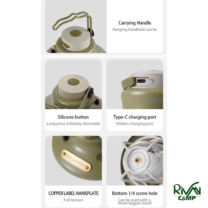 جنس چراغ فانوس شارژی نیچرهایک مدل CNH22DQ029