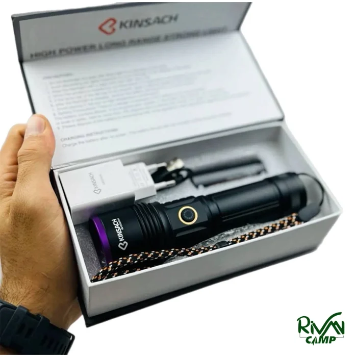 بسته بندی چراغ قوه یووی کینساچ مدل KS-UV365nm