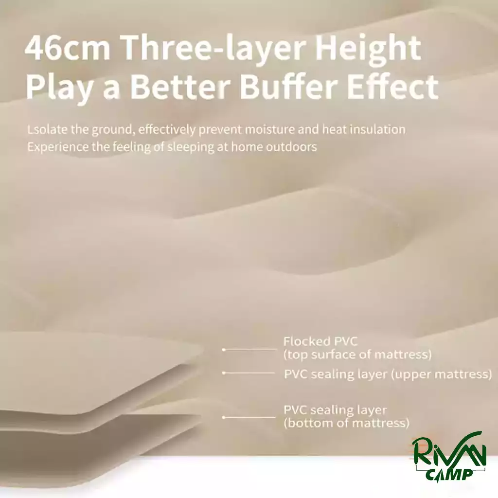 Naturehike Inflatable Backrest Double Mattress CNH22DZ002-11 کیفیت تشک بادی دو نفره نیچرهایک مدل CNH22DZ002