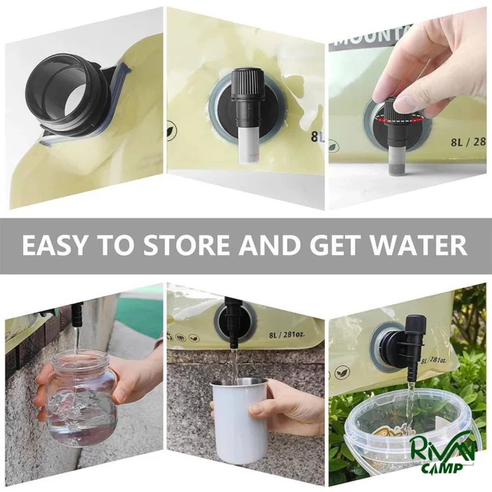 شیر آب گالن آب 8 لیتری تاشو مدل Water Bag-8L