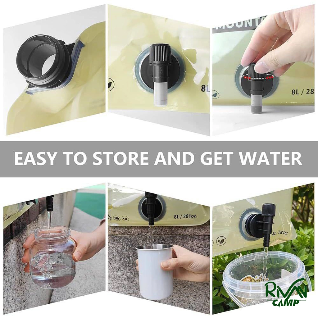 Water Bag-8L-10 شیر آب گالن آب 8 لیتری تاشو مدل Water Bag-8L