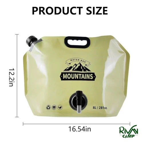 سایز گالن آب 8 لیتری تاشو مدل Water Bag-8L