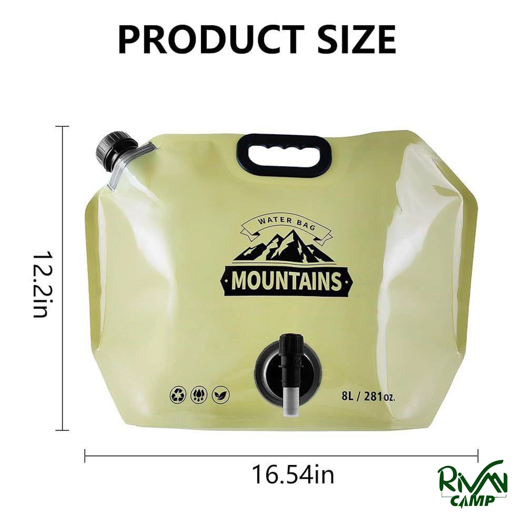 Water Bag-8L-2 سایز گالن آب 8 لیتری تاشو مدل Water Bag-8L