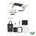 ابعاد بخش های مختلف میز باربیکیو نیچرهایک مدل CNK2300013