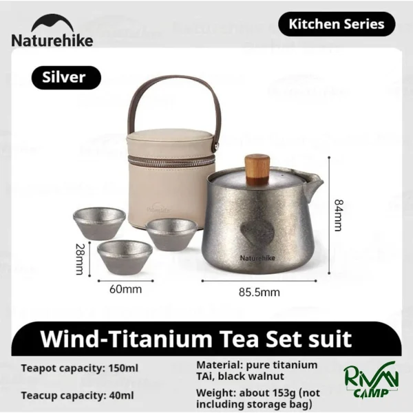 ویژگی های ست چای‌خوری تیتانیومی نیچرهایک مدل CNK2450CF025