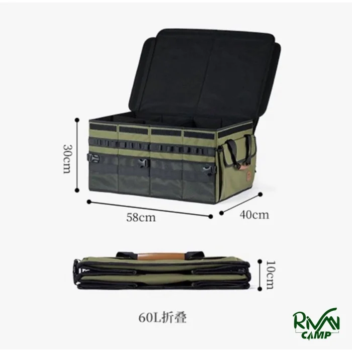 ابعاد در حالت باز و بسته کیف نظمدهنده ۶۰ لیتر نیچرهایک مدل NH21SNX04