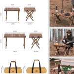 ابعاد میز تاشو چوبی نیچرهایک مدل NH21JJ001