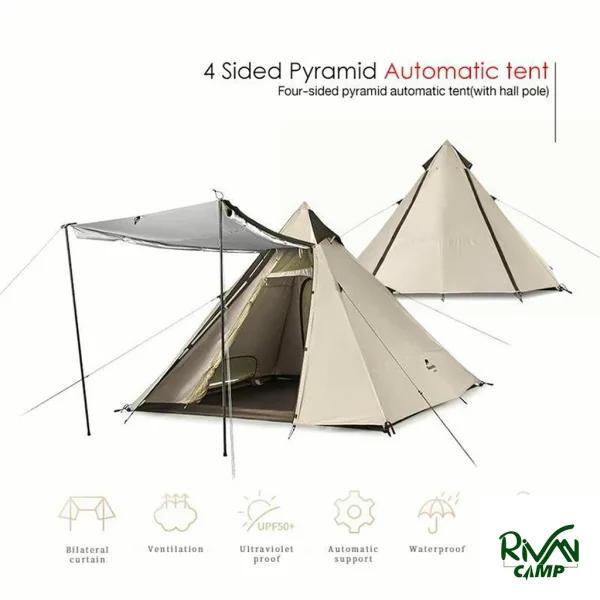 طراحی چادر اتوماتیک هرمی چهار طرفه نیچرهایک مدل CNH22ZP010