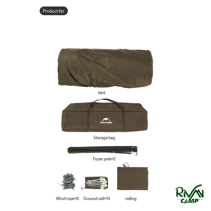 ابعاد بسته بندی چادر اتوماتیک ۶ نفره نیچرهایک مدل CNH22ZP007
