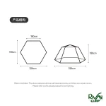 ابعاد چادر اتوماتیک ۶ نفره نیچرهایک مدل CNH22ZP007