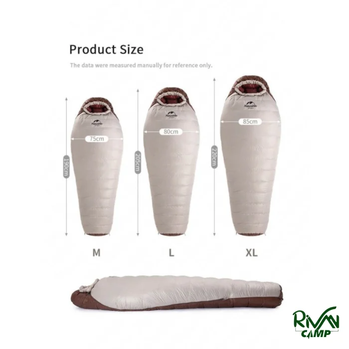 اندازه های مختلف کیسه خواب نیچرهایک مدل SnowBird7 NH20YD001
