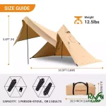 چادر سرخ پوستی کینگ کمپ مدل KHAKI-KT2219