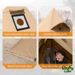 چادر سرخ پوستی کینگ کمپ مدل KHAKI-KT2219