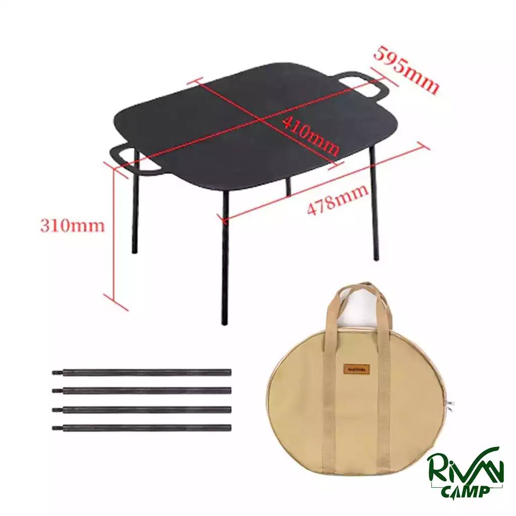 ماهیتابه باربیکیو نیچرهایک با پایه فلزی نچسب مدل NH20SK003