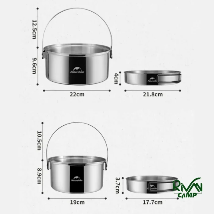 ست ظروف استیل نیچرهایک مدل NH22CJ005